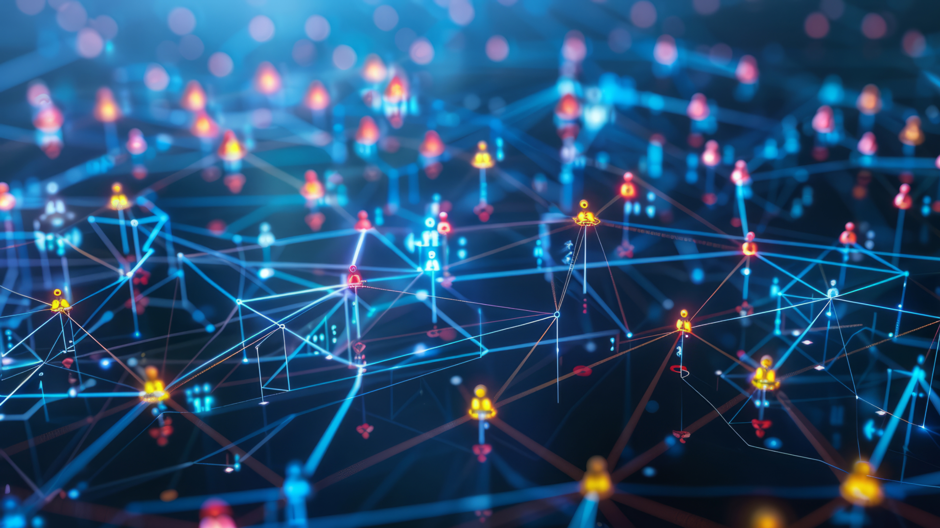 An image depicting a colorful connected network.