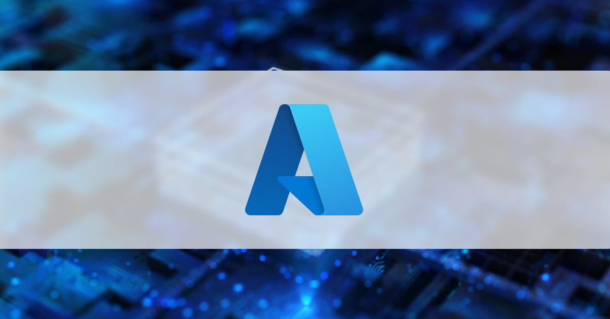 An abstract blue background with the Microsoft Azure logo superimposed.
